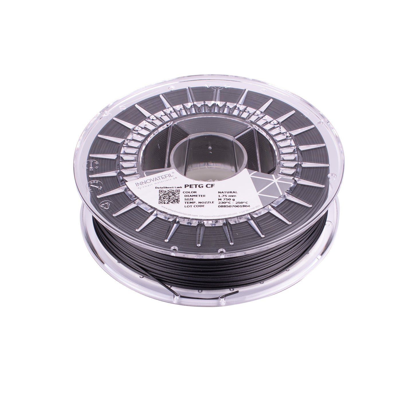 PETG CF, NATURAL - Diâmetro 1,75mm, 750g.