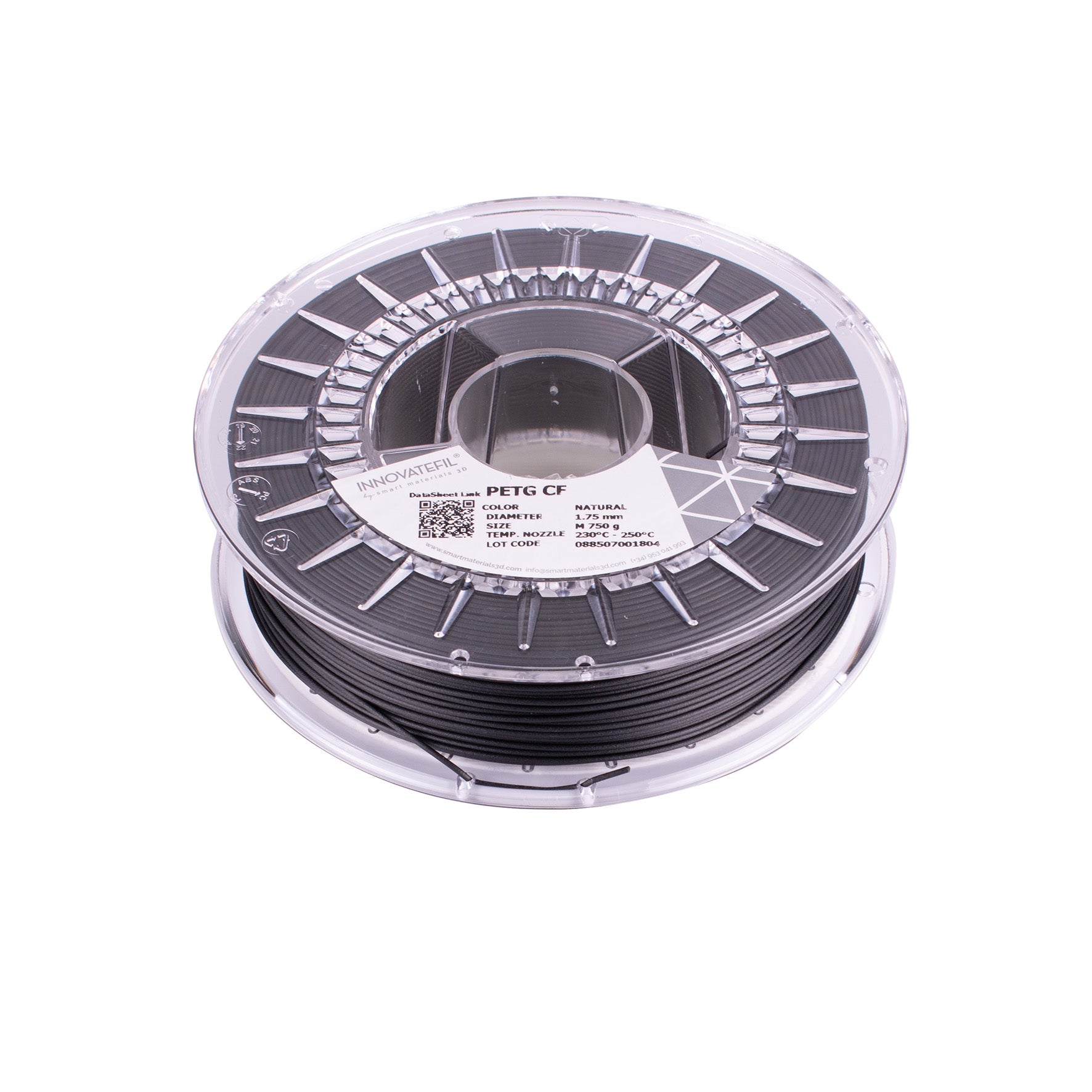 PETG CF, NATURAL - Diâmetro 1,75mm, 750g.