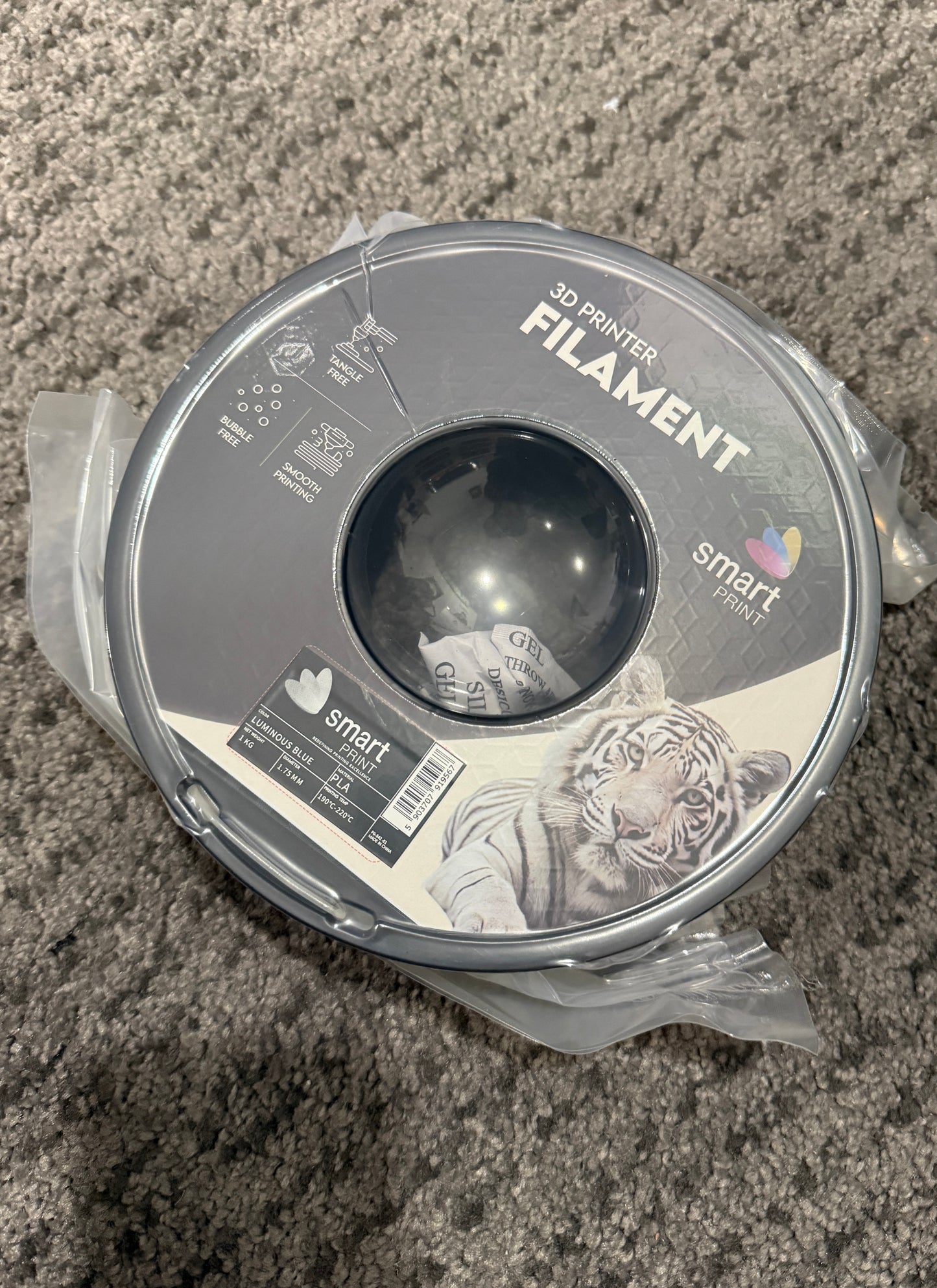 Smart Print - PLA Luminous Glow Blue 1kg - Diâmetro 1,75mm