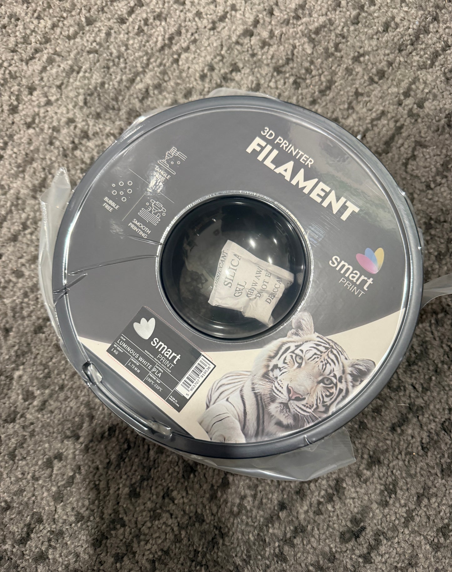 Smart Print - PLA Luminous Glow White 1kg - Diâmetro 1,75mm