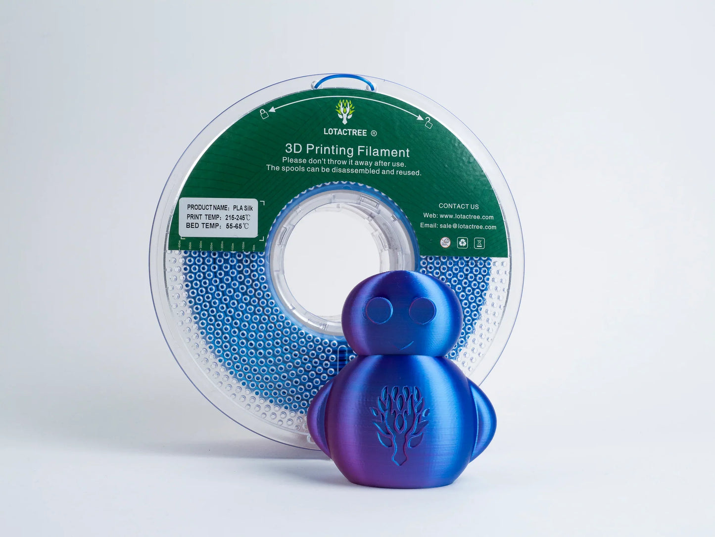 Lotactree - PLA-SILK Rose Red & Sky Blue 1kg - Diâmetro 1,75mm