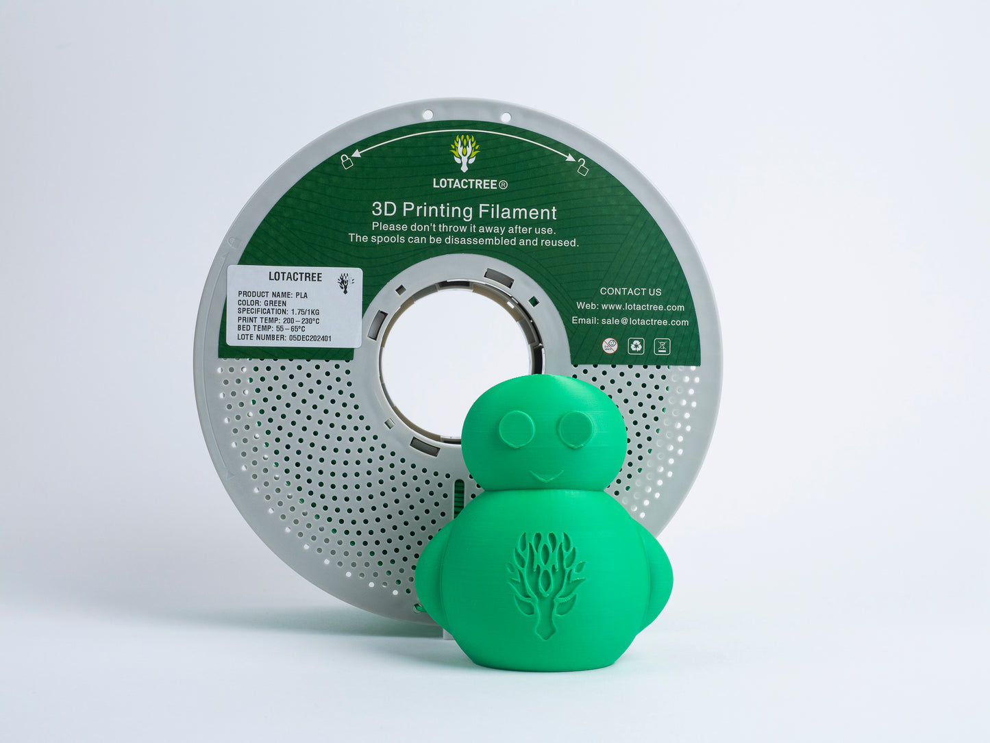 PLA Black 1kg - Diameter 1.75mm - Lotactree