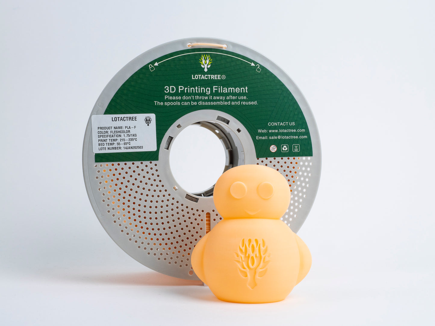 PLA-F Flesh 1kg - Diâmetro 1,75mm - Lotactree