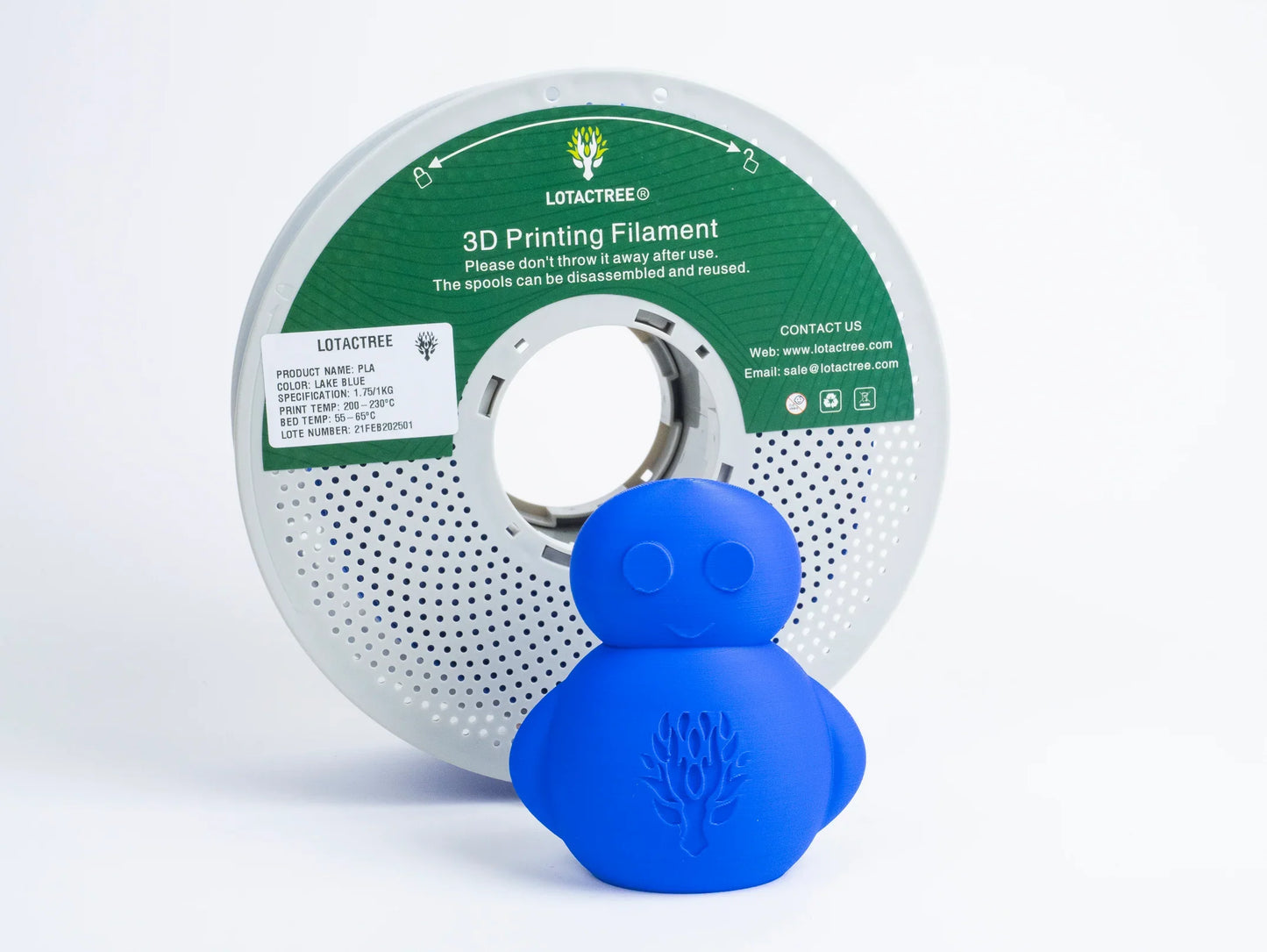 Lotactree - PLA Lake Blue 1kg - Diâmetro 1,75mm