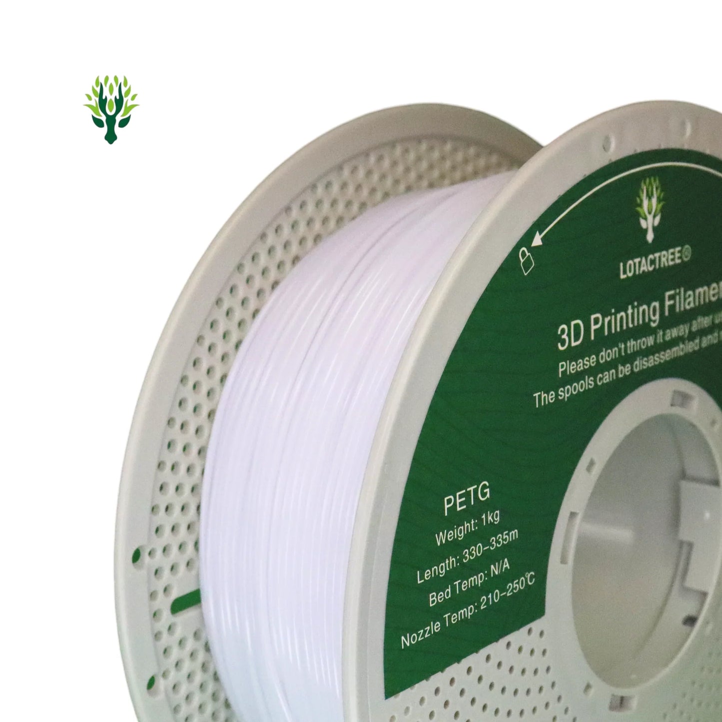 Lotactree - PETG Snowy White 1kg - Diâmetro 1,75mm