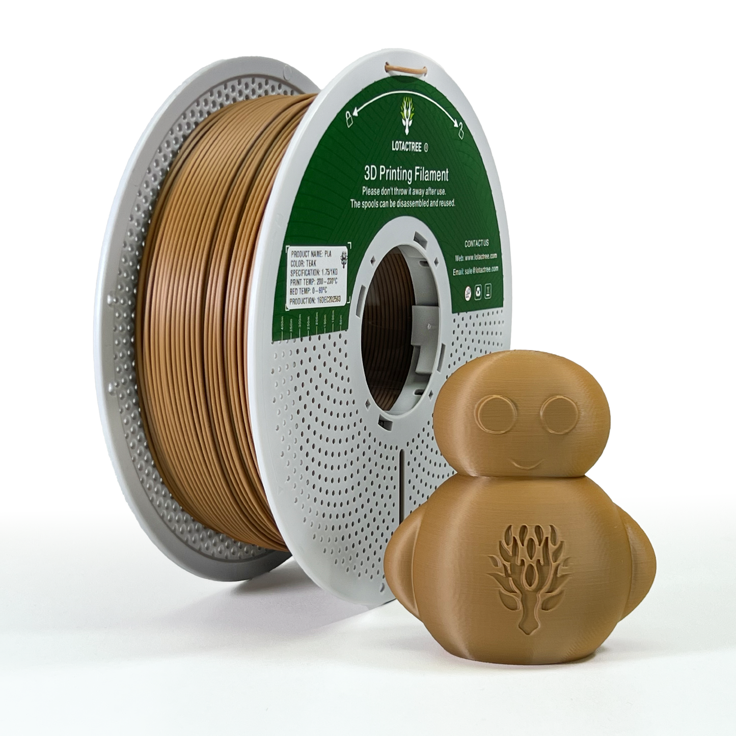 Lotactree - PLA Teak 1kg - Diâmetro 1,75mm