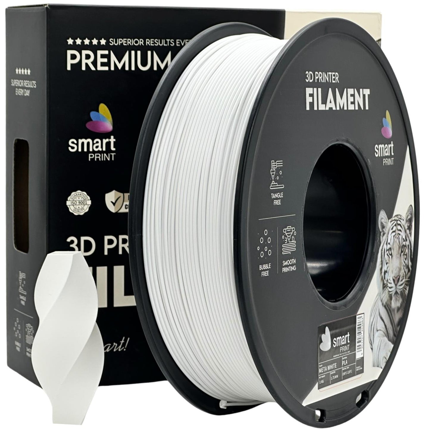 Smart Print - PLA Meta Branco Metálico 1kg - Diâmetro 1,75mm