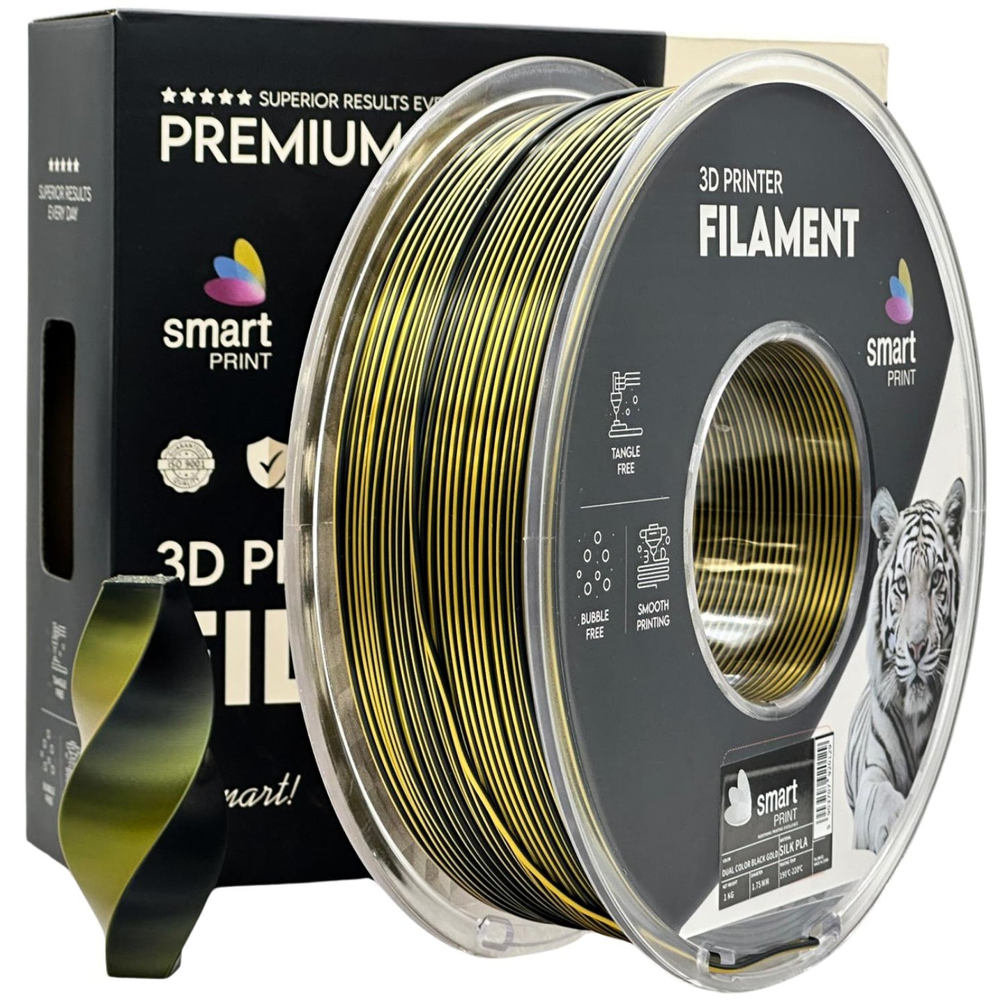 Smart Print - Silk PLA Dual Color Black Gold 1kg - Diâmetro 1,75mm