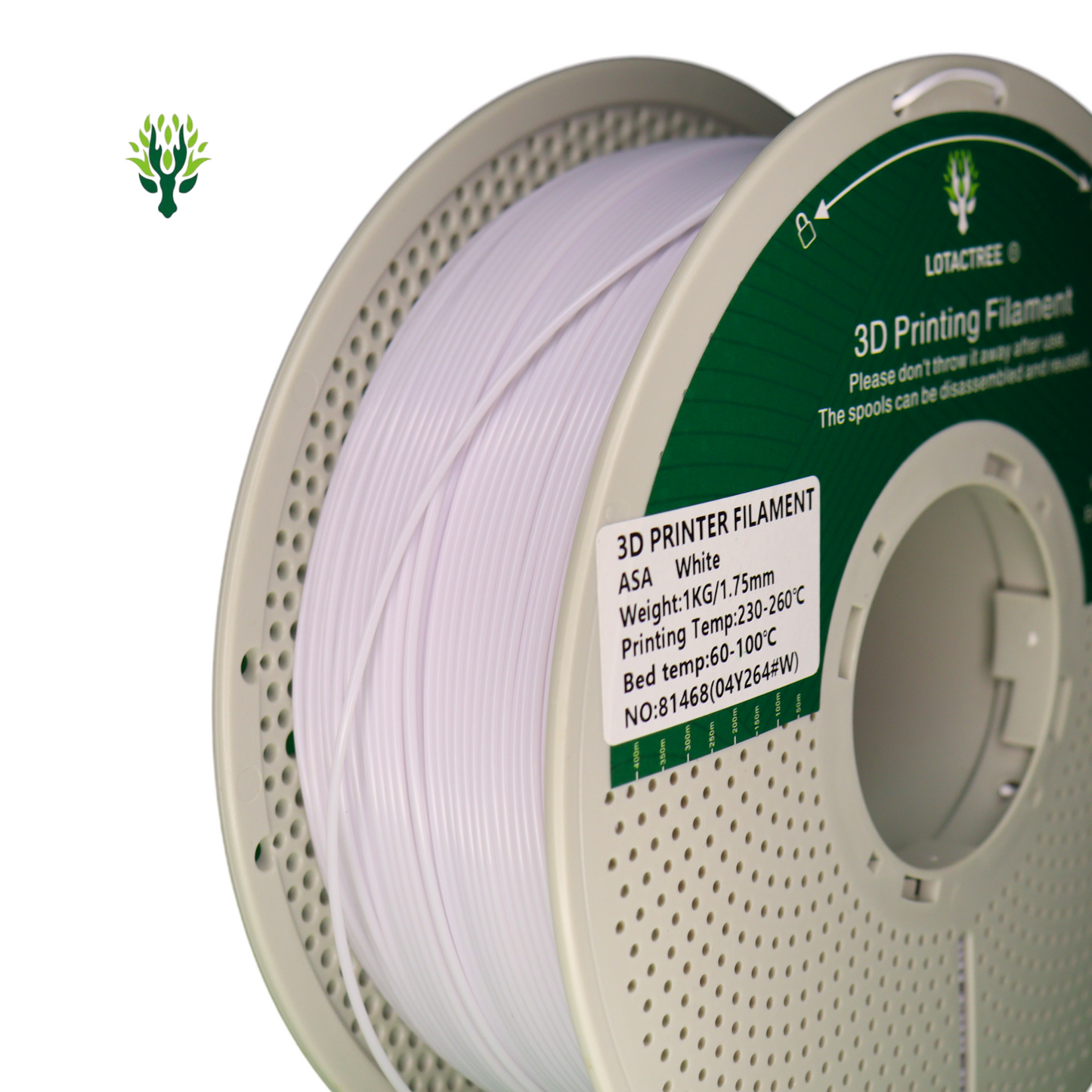 Lotactree - ASA White 1kg - Diâmetro 1,75mm