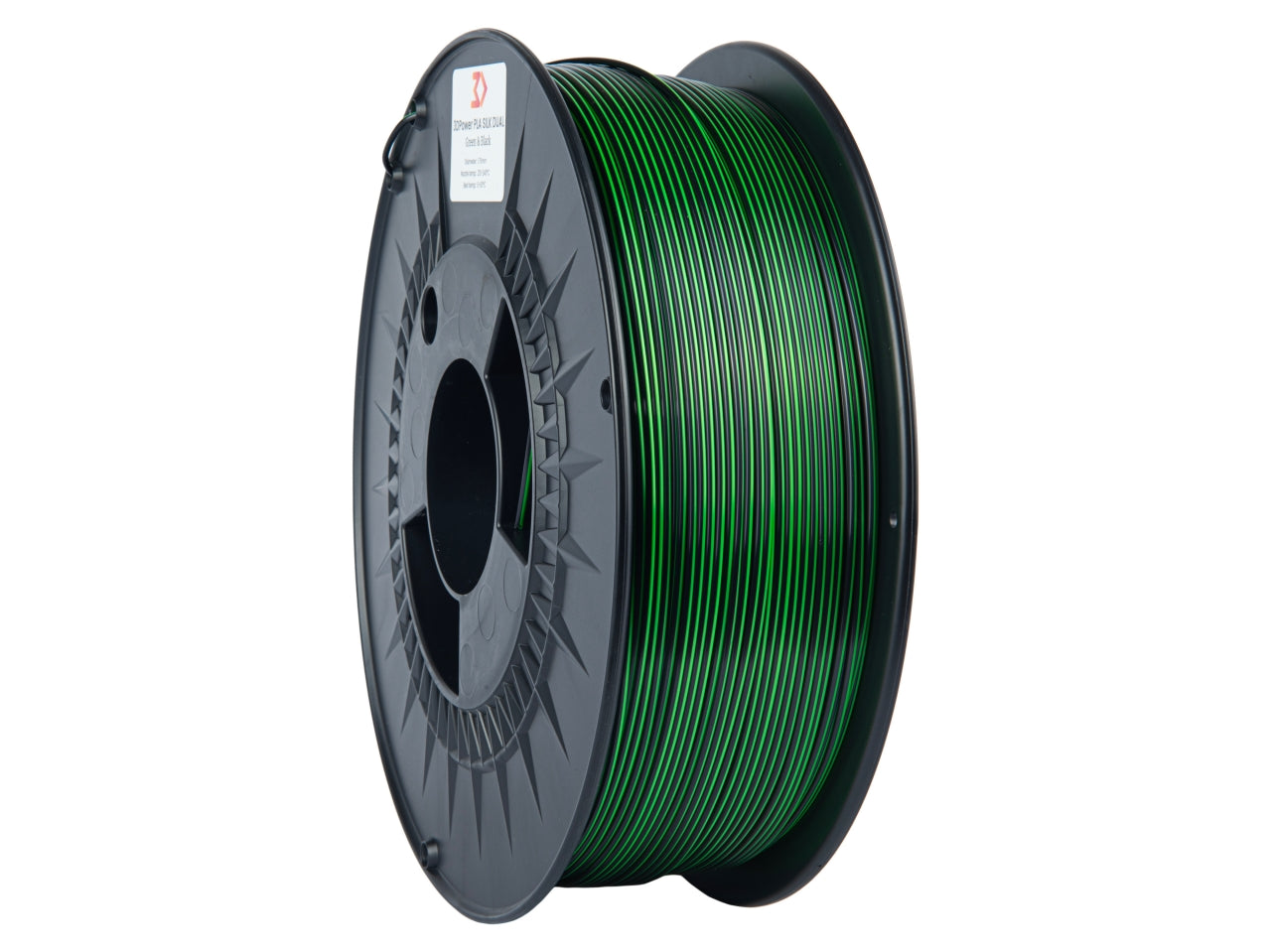 Filamento PLA Silk Dual Verde/Preto 1kg - 3DPower 1.75mm