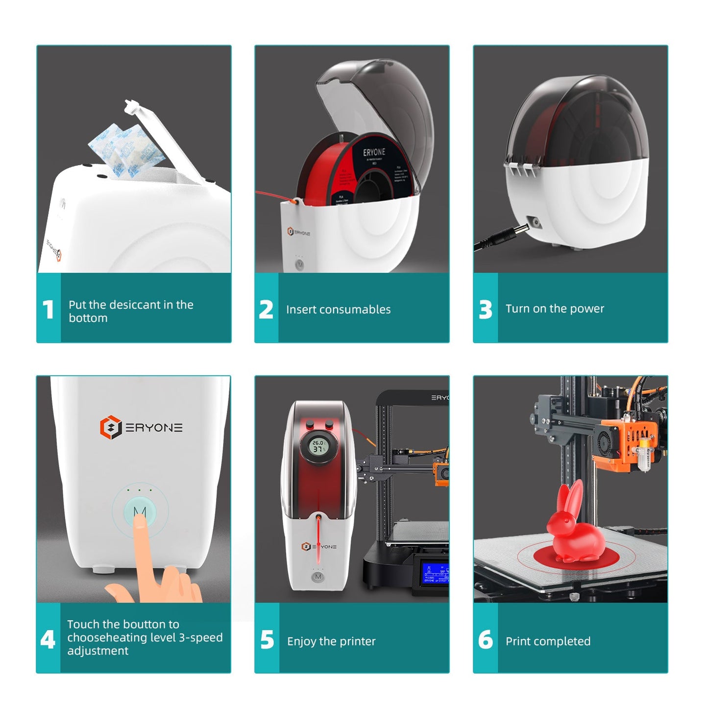 ERYONE Snail 3D Filament Dryer Box M2(Dry heating Option)