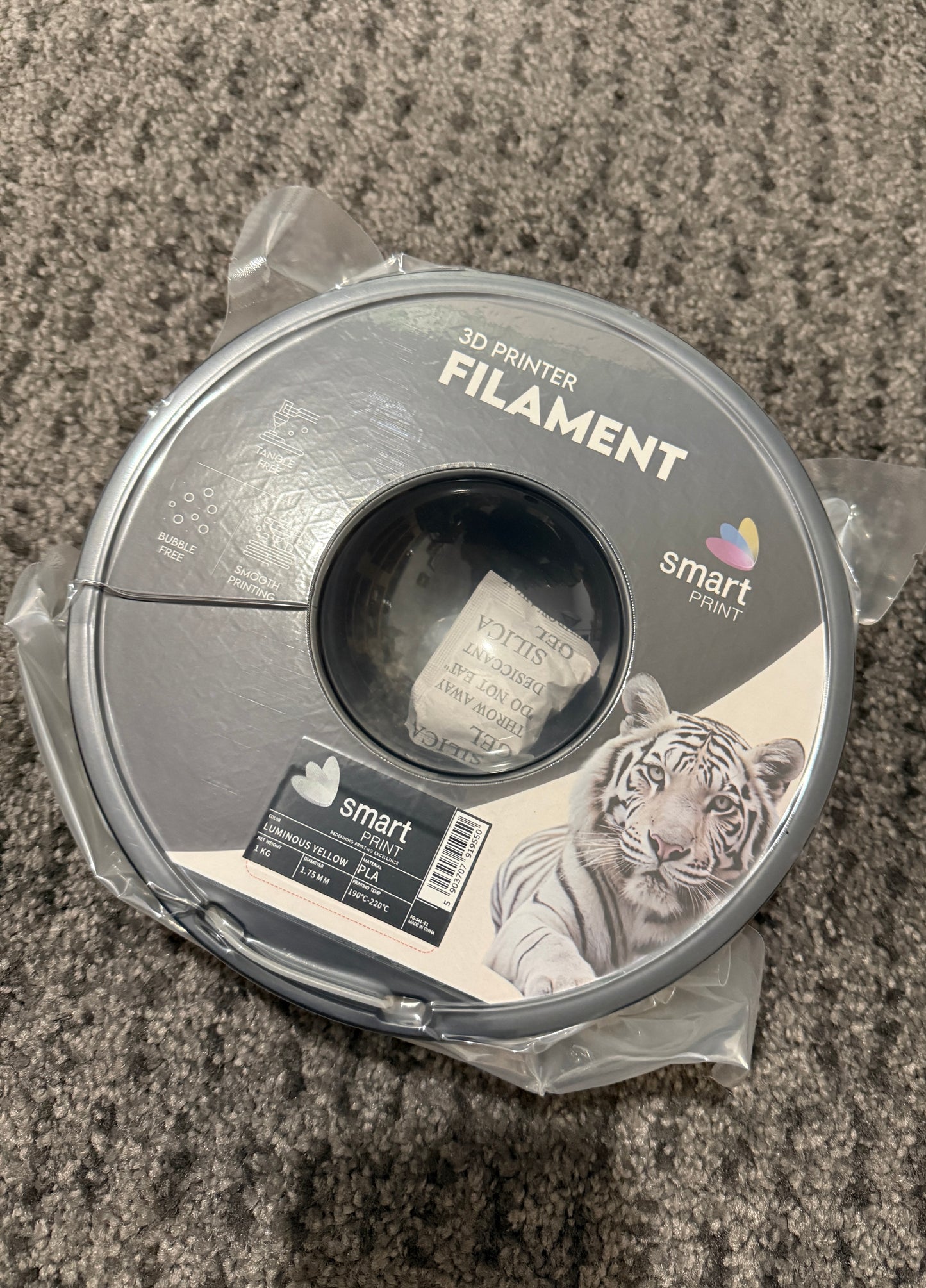 Smart Print - PLA Luminous Glow Yellow 1kg - Diâmetro 1,75mm