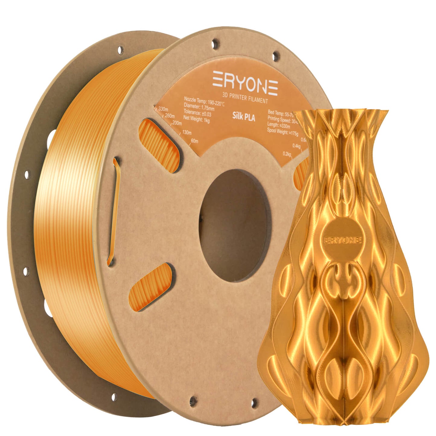 ERYONE 3D Printer Filament, PLA Silk Filament - 1.75mm±0.03mm (1kg)