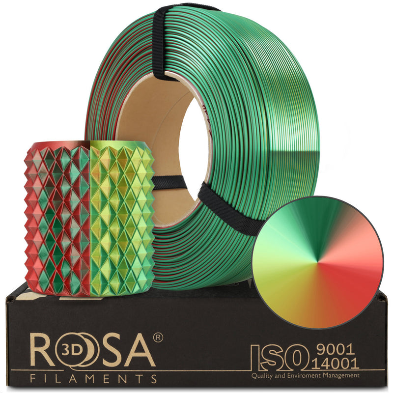 Rosa3D PLA Refill Magic Silk XMAS (Gold-Green-Red) 1kg.