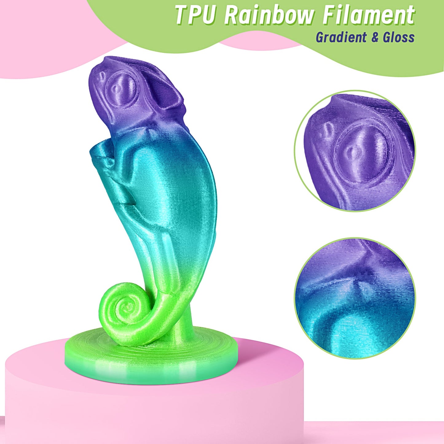ERYONE TPU Rainbow ，1.75 mm±0.05 mm（0.5kg） 0.5kg