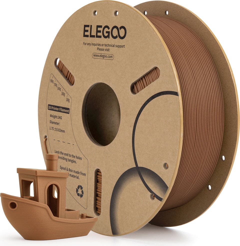 ELEGOO PLA Special Wood 1kg - Teak Wood / Medium Brown