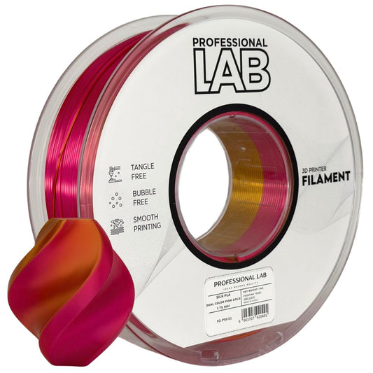 Filamento Silk PLA Dual Color Rosa Dourado 1kg - Professional Lab