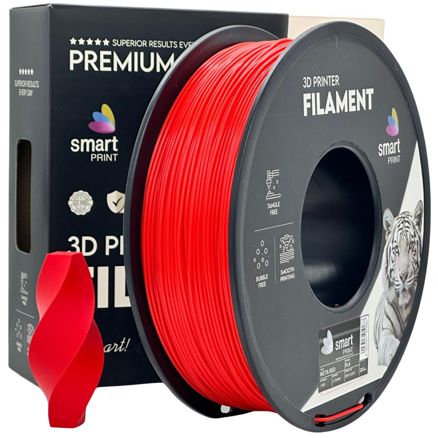 Smart Print - PLA Meta Vermelho Metálico 1kg - Diâmetro 1,75mm